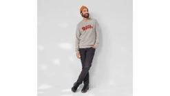 Fjallraven Logo Sweater - Men's -Fjallraven opplanet fjallraven logo sweater mens grey melange 2xl f84142 020 999 xxl av 3
